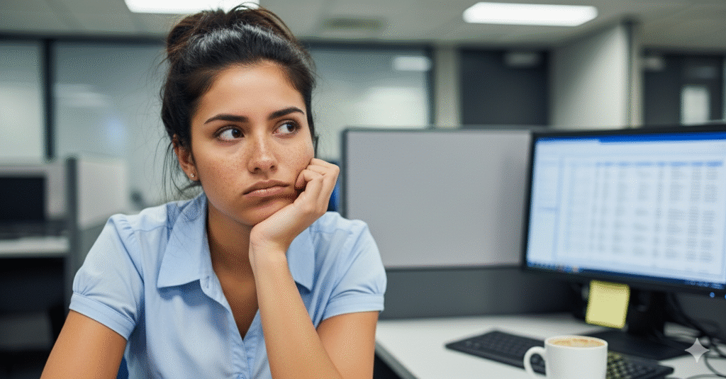 an employee on the verge of burnout